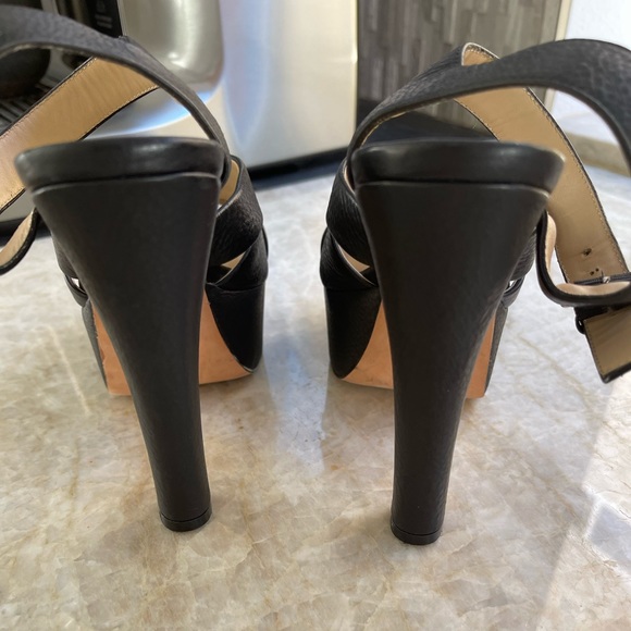 Black platform sandal with leather sole - Picture 6 of 6